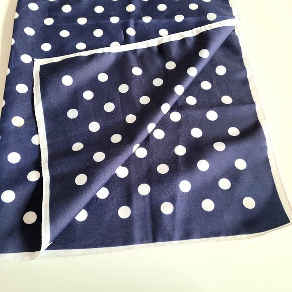 Monique Martin blue and white polka dot scarf. - Picture 4 of 8